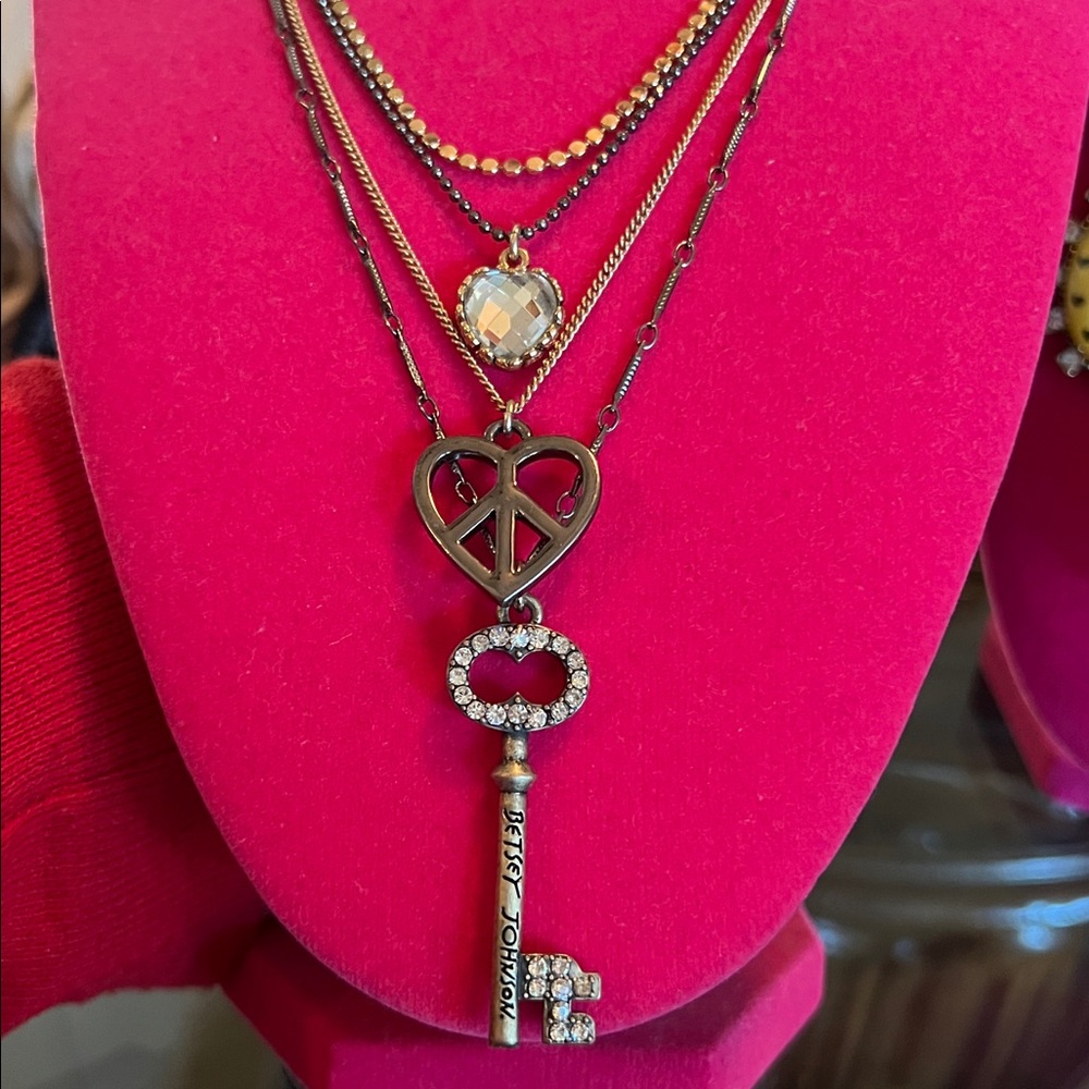 SOLD Betsey Johnson Vintage Skeleton Key Layered Necklace